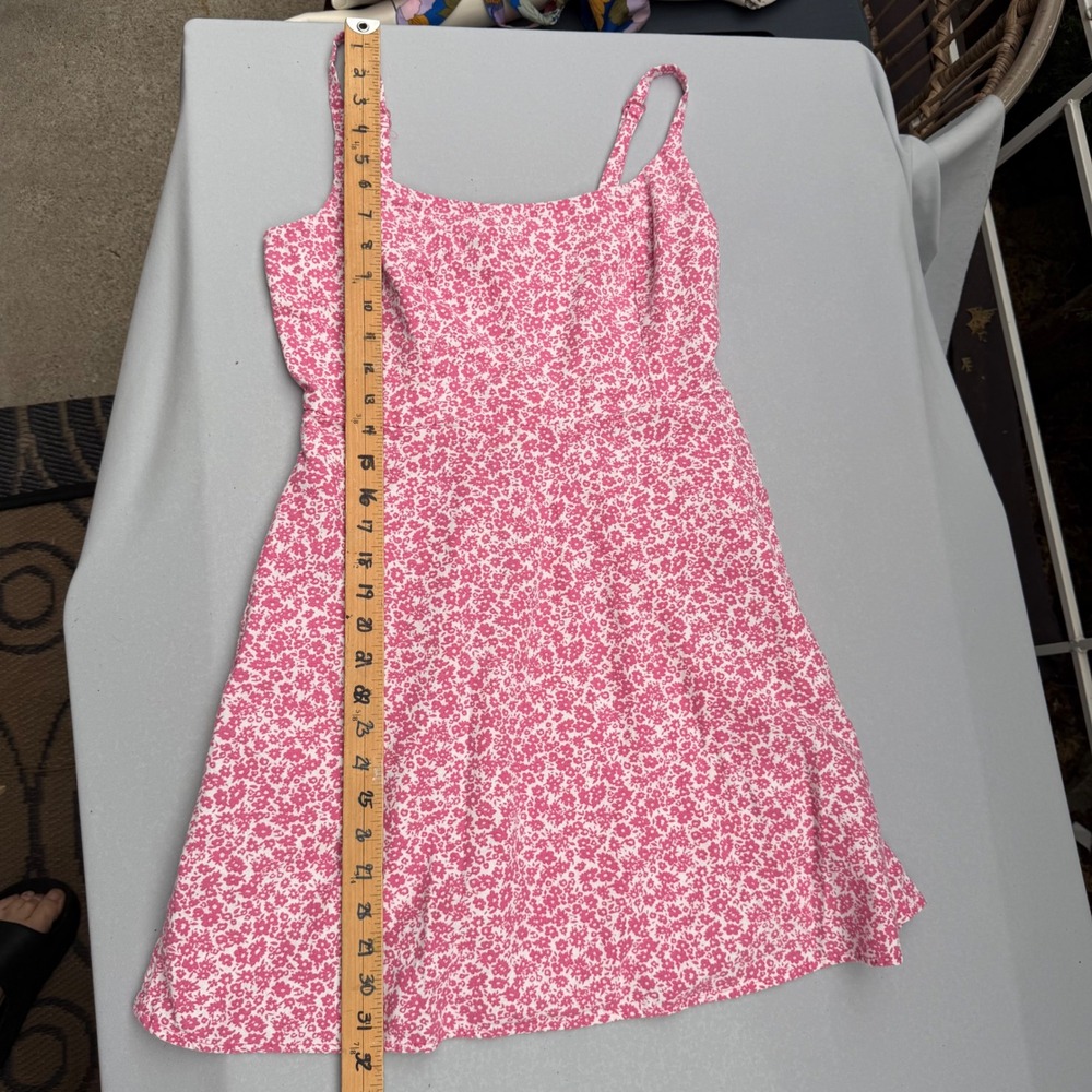 Old Navy Floral Mini Dress Pink White Ditsy Summer Barbiecore Coquette Cottage M - Picture 8 of 13